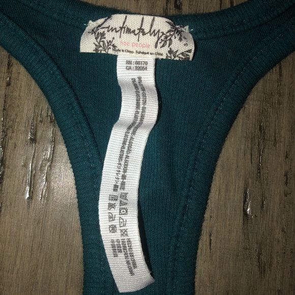 Free People Ribbed Henley Racerback Bodysuit Teal NWOT - Picture 3 of 5